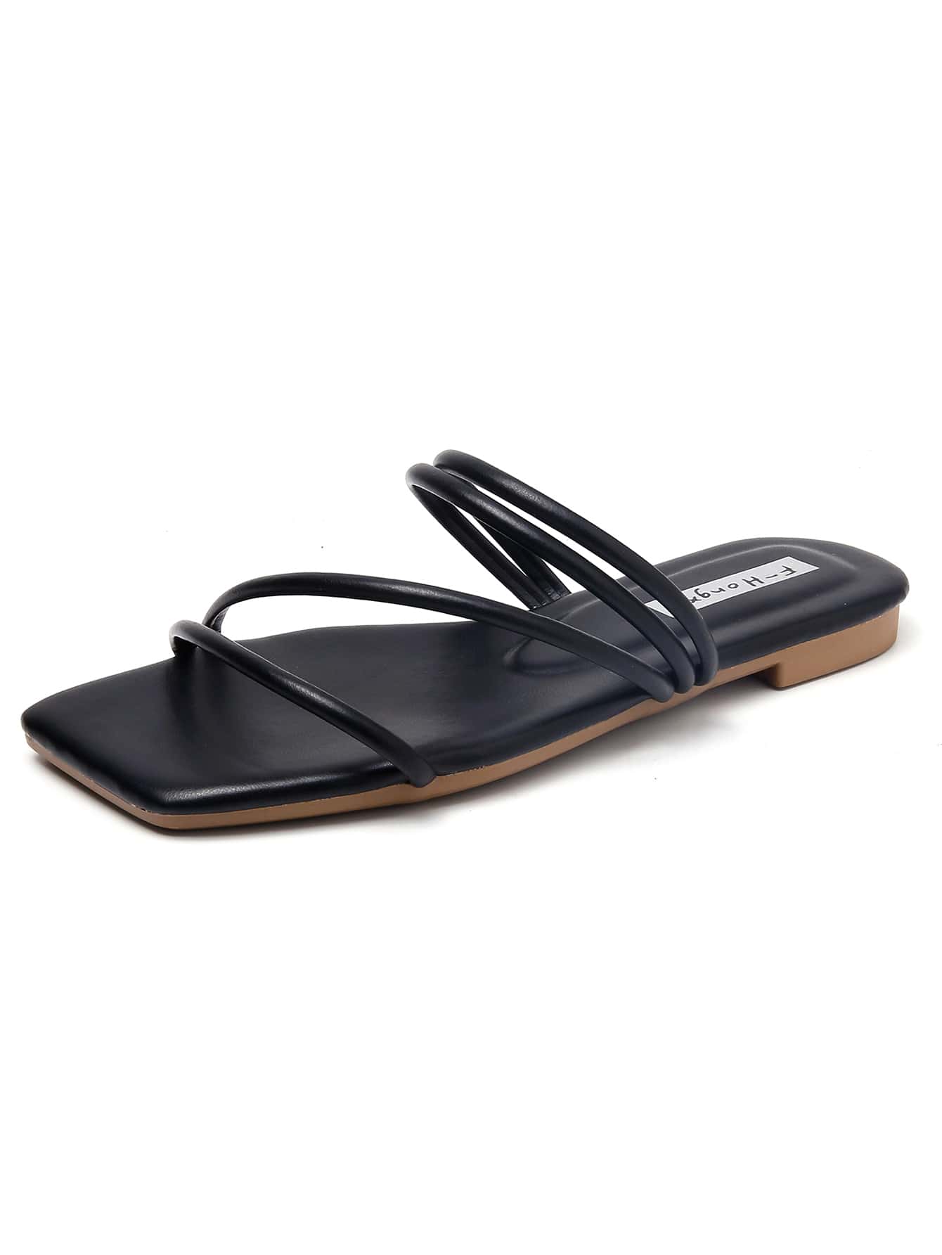 Women's slip-on flat slide sandals with bow tie decor, textured plain upper, and open toe.