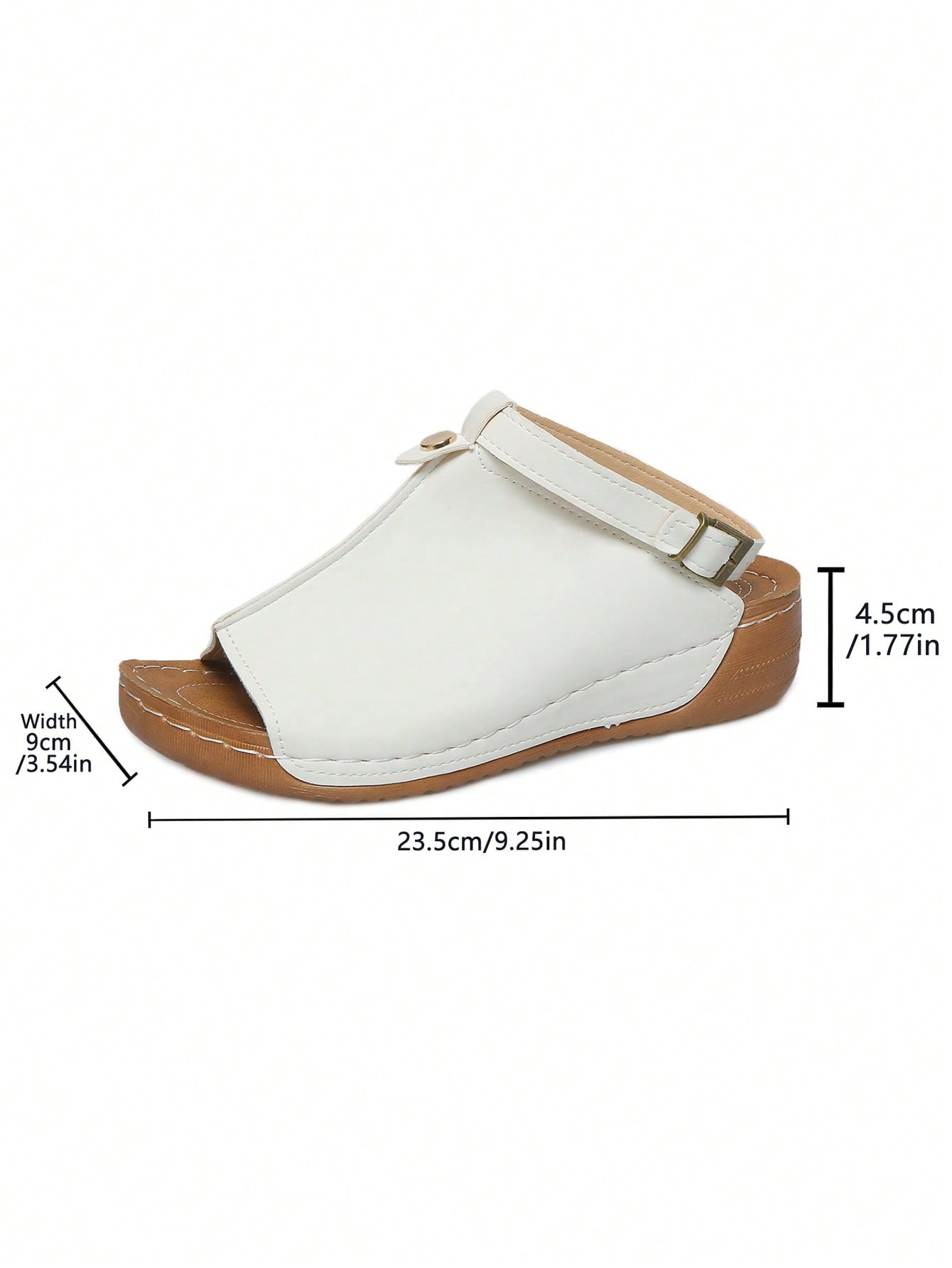 Women's open-toe platform wedge beach sandals with thick sole, stitching detail, floral accents, buckle closure, and removable adjustable shoelaces.