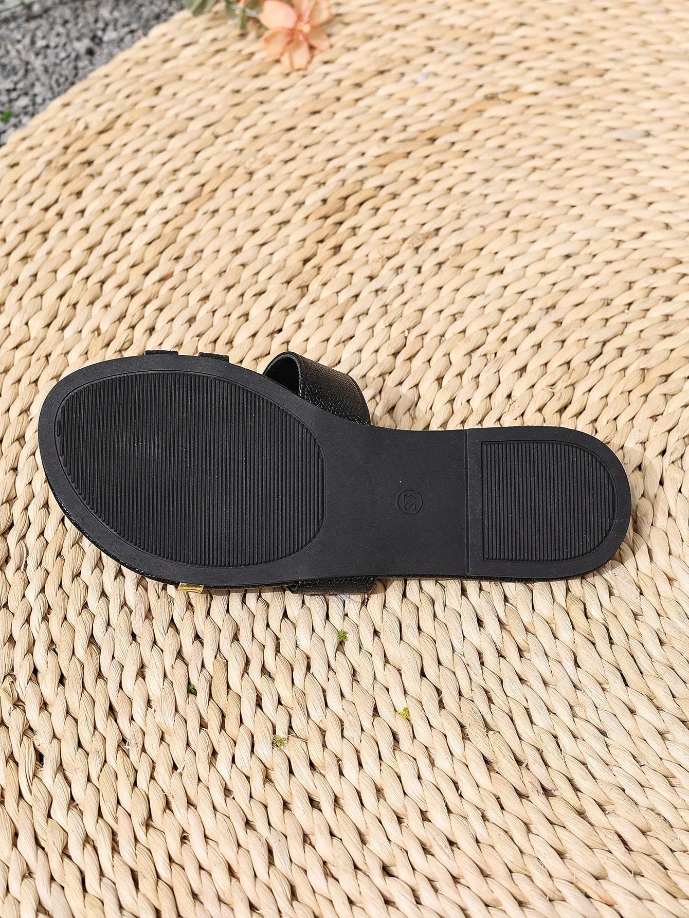 Women's yellow open-toe flat slide sandals featuring a cut-out design and textured plain pattern for casual beach and daily wear.