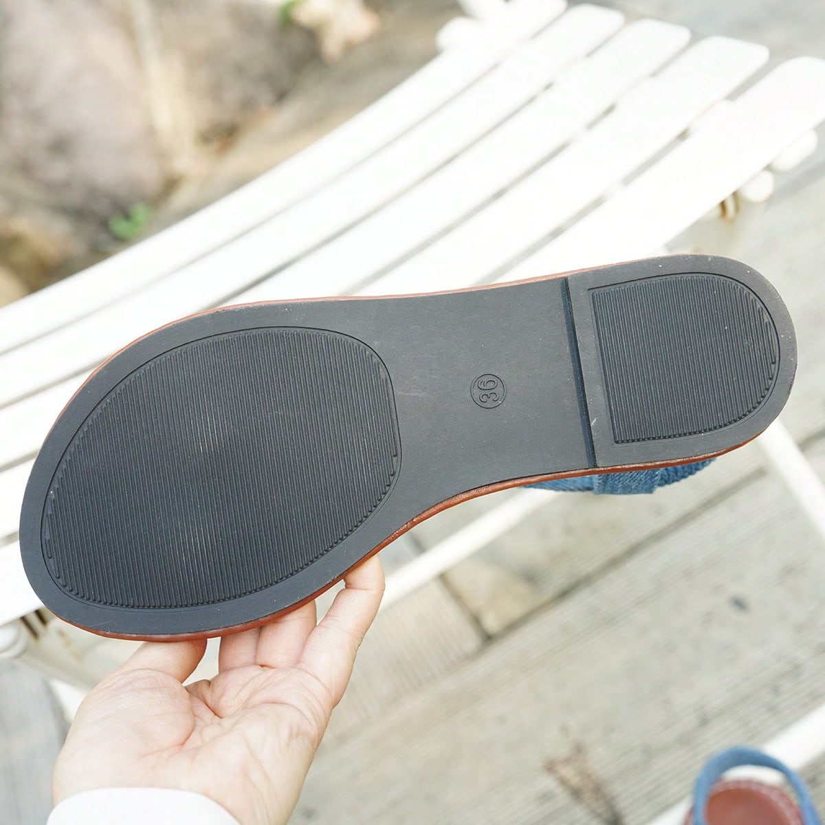 Women's beaded open-toe thong flat sandals in slip-on style for outdoor and beach casual wear.