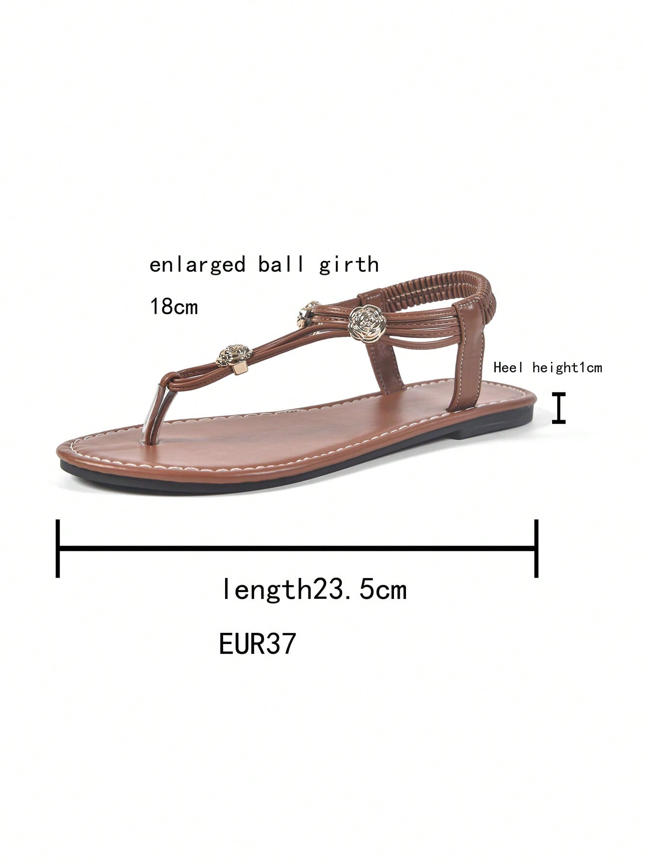Women's bohemian flat thong sandals with toe-post design and rhinestone detail, slip-on style with PU leather upper and rubber sole.