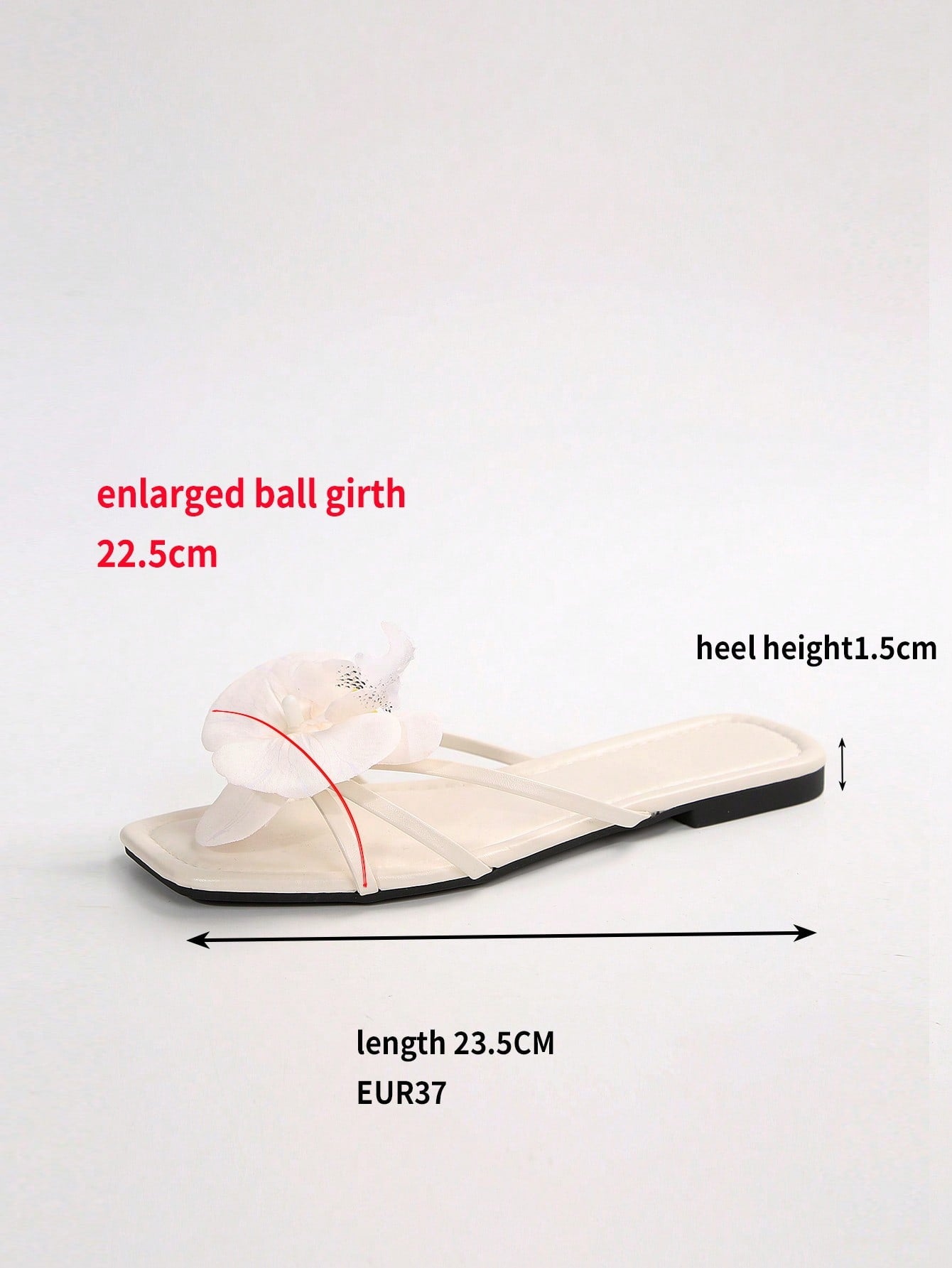 Wide fit women's beige flat thong sandals with butterfly orchid appliqué decor and open toe, suitable for beach, vacation, home, and casual everyday wear.