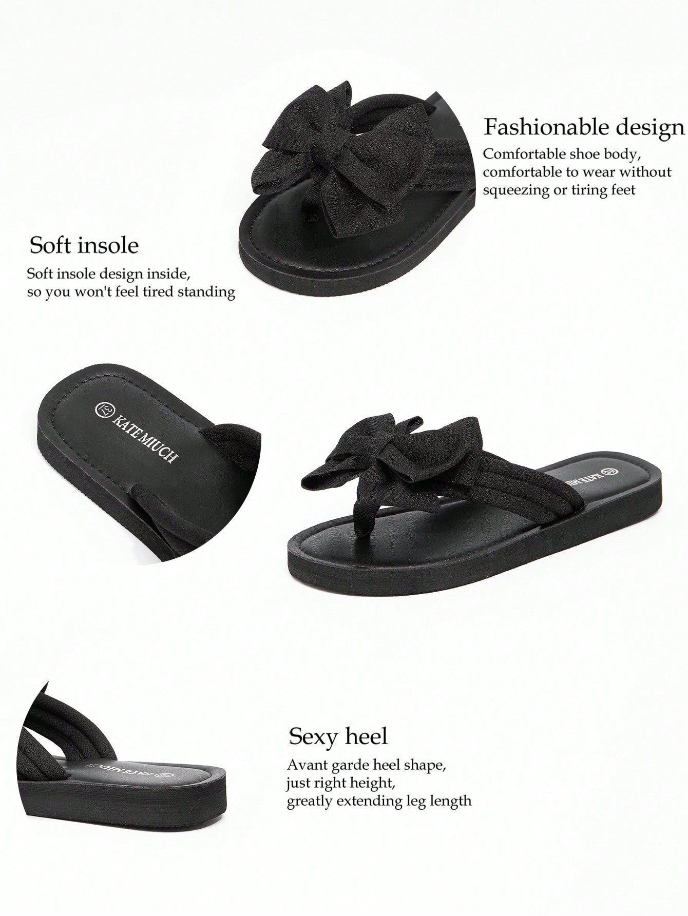 Women's flat slide sandals with ruched fabric, bow accent, and fringe detail, suitable for outdoor vacation wear.