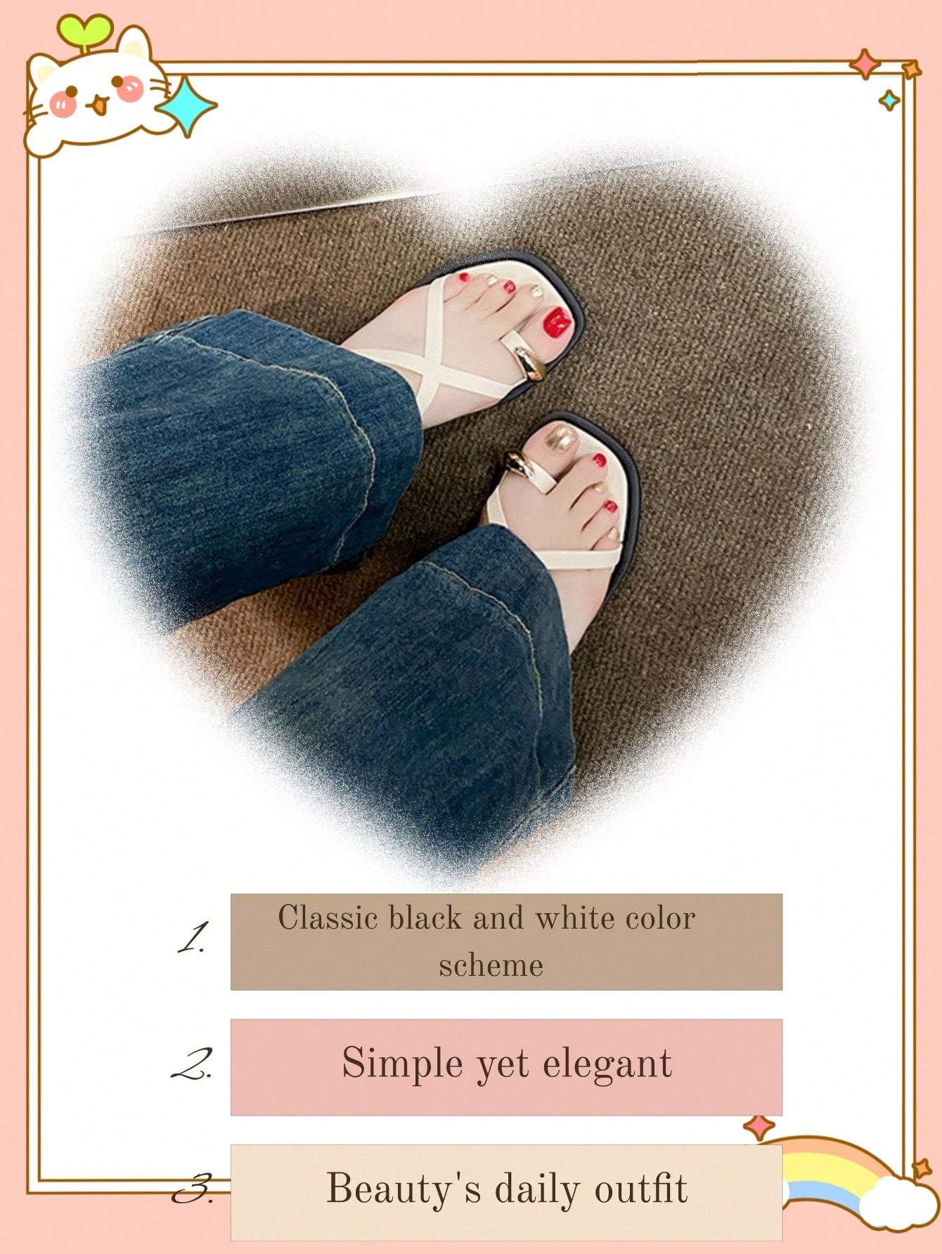 Women's white flat slide sandals featuring criss cross straps, shell detail, and buckle accents