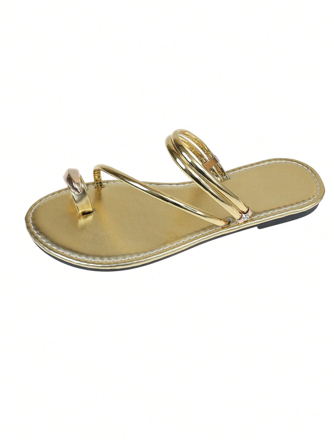 Women's leopard braided flat thong sandals with toe post and metal detail, designed for beach and vacation casual wear.