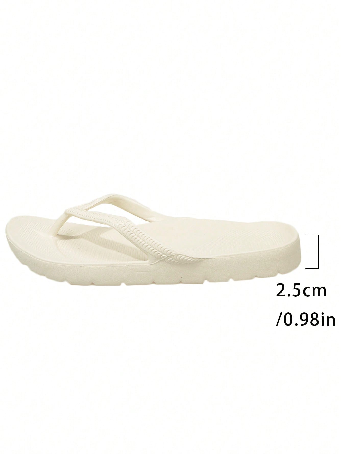 Men's slip-on toe post flip flops with arch support and non-slip flat sole, designed for beach, pool, outdoor leisure, bathing, and indoor walking.