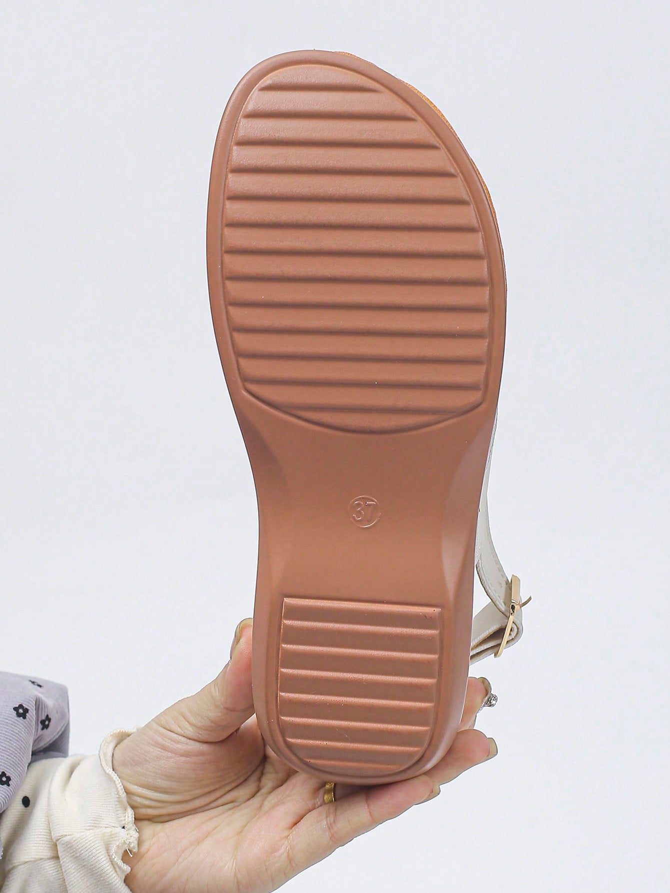 Women's bohemian wedge slide sandals with open toe, low wedge heel, slip-on design, and metal detail, available in plus sizes 36-43.