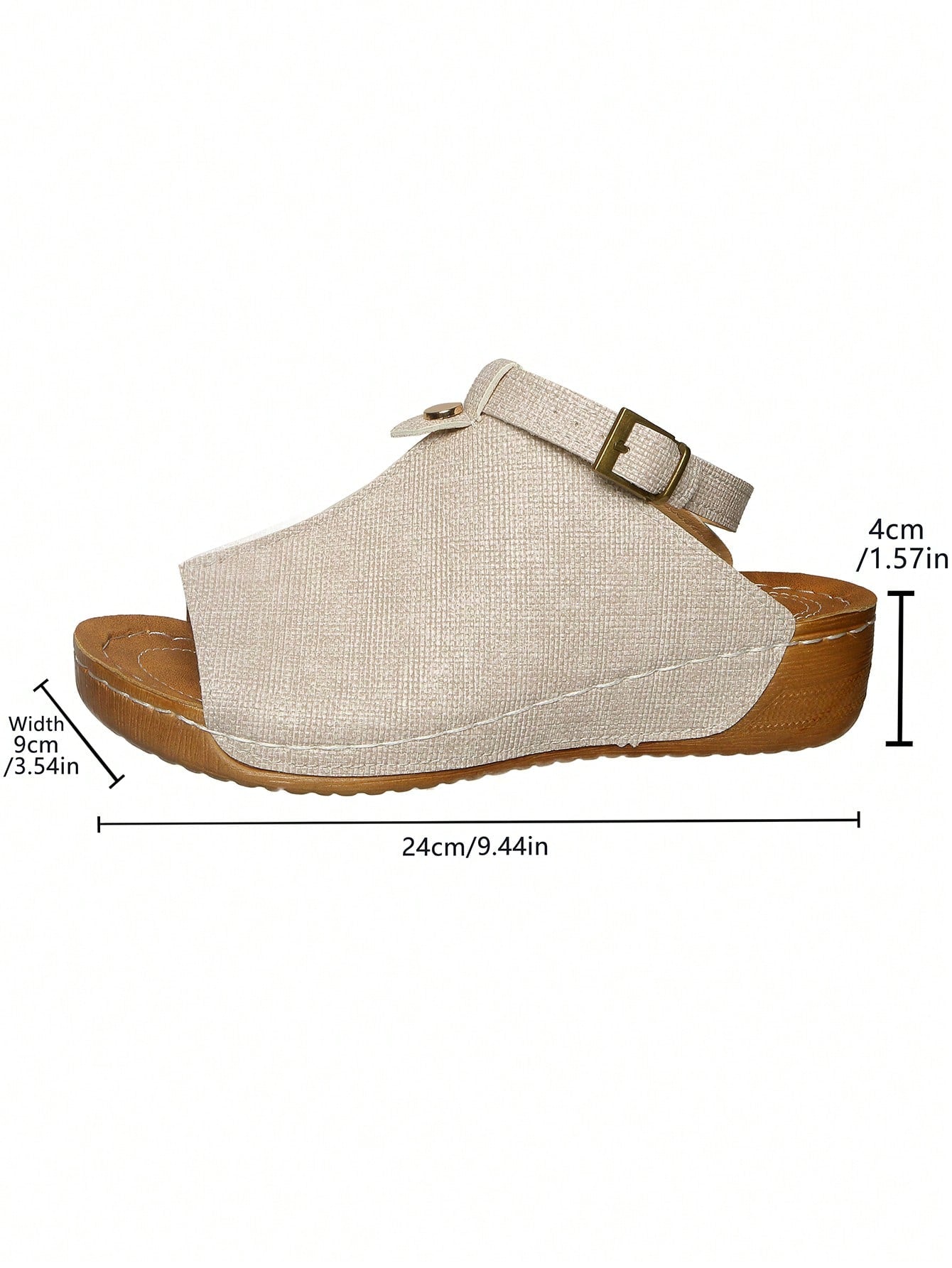 Women's open-toe platform wedge beach sandals with thick sole, stitching detail, floral accents, buckle closure, and removable adjustable shoelaces.