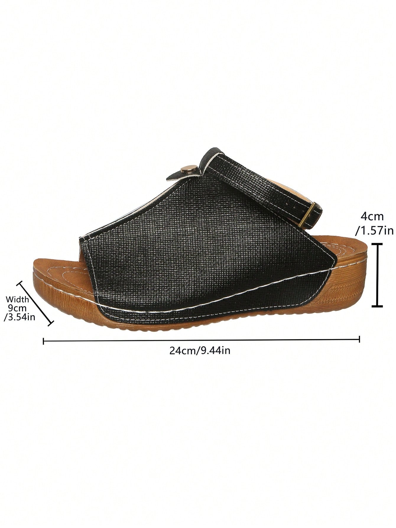 Women's open-toe platform wedge beach sandals with thick sole, stitching detail, floral accents, buckle closure, and removable adjustable shoelaces.