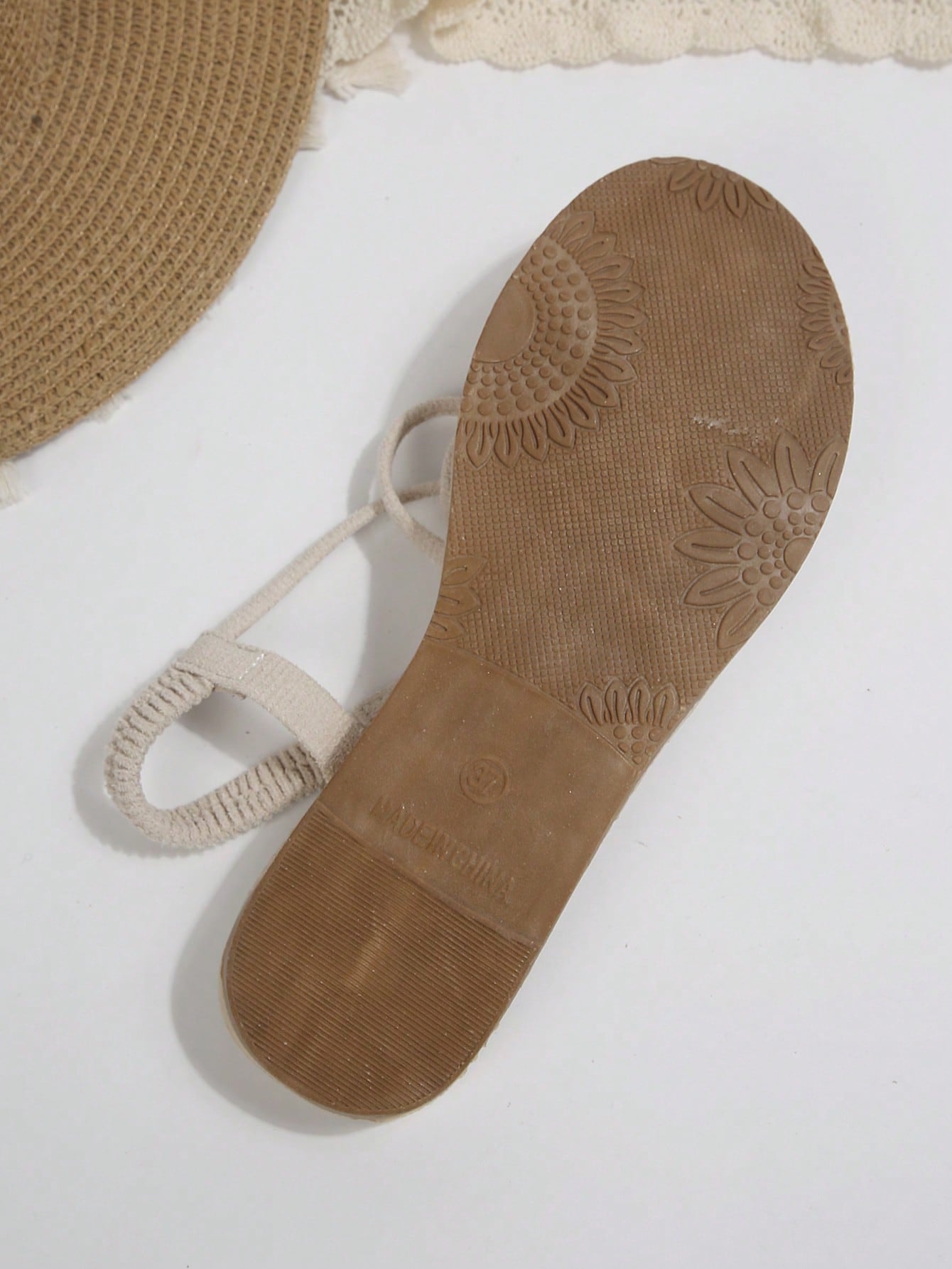 Beige ultra comfy water slide sandals for women and girls with open toe, elastic strap, flat heel, and thick sole, suitable for beach, swimming, hiking, sports, and travel.