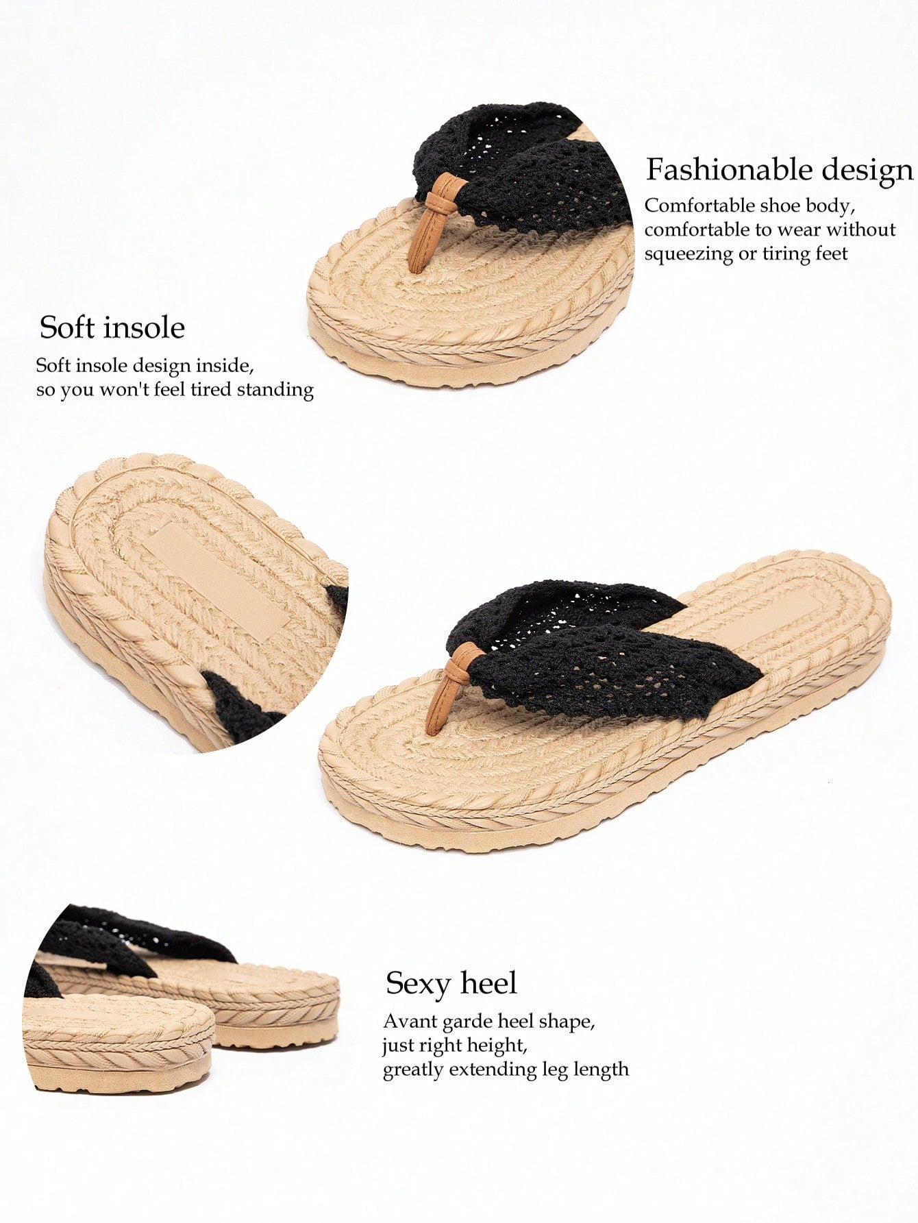 Women’s black leopard print flat flip-flops with ruffle detail and round toe, suitable for outdoor vacation wear