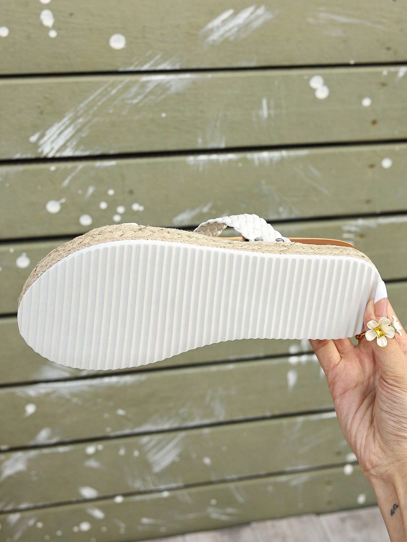 Women's thick sole flip flop sandals with adjustable buckle strap, toe post design, and flatform mid heel in a casual vacation style.