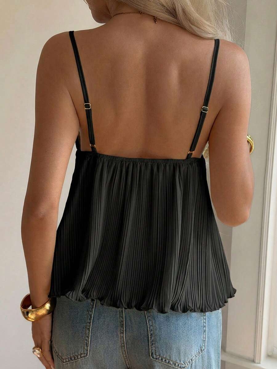 Women's Contrast Color Lace Camisole Tank Top, Suitable For Vacation Cruise Travel, Summer Pale Yellow