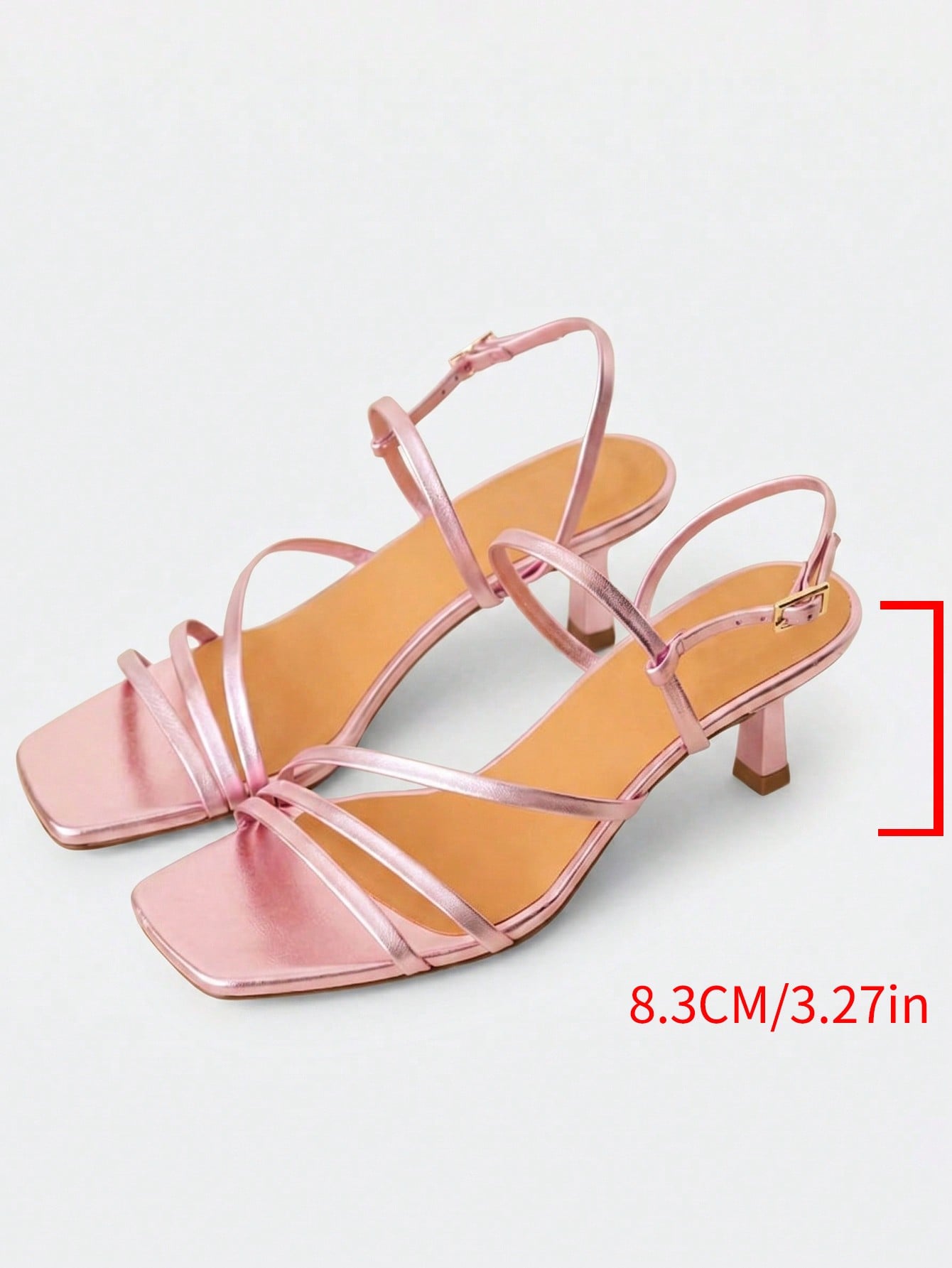 Elegant women’s slip-on high heel sandals with a square toe, bowknot detail, textured upper, stiletto heel, and slingback toe-post design.