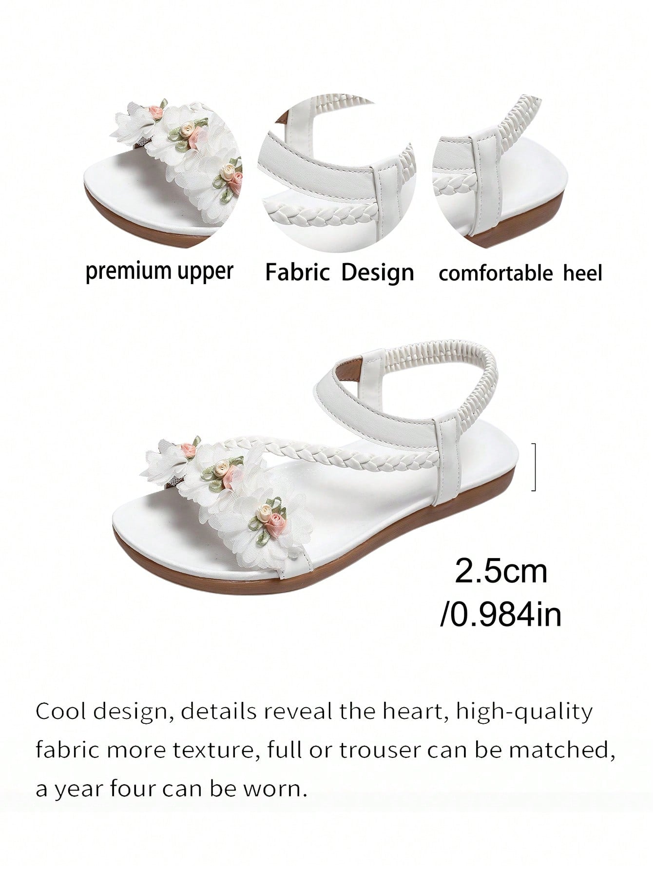 Women’s flat thong sandals featuring floral hollow-out details, open toe design, soft sole comfort, and elastic straps, suitable for beach, travel, party, wedding, and dress outfits.