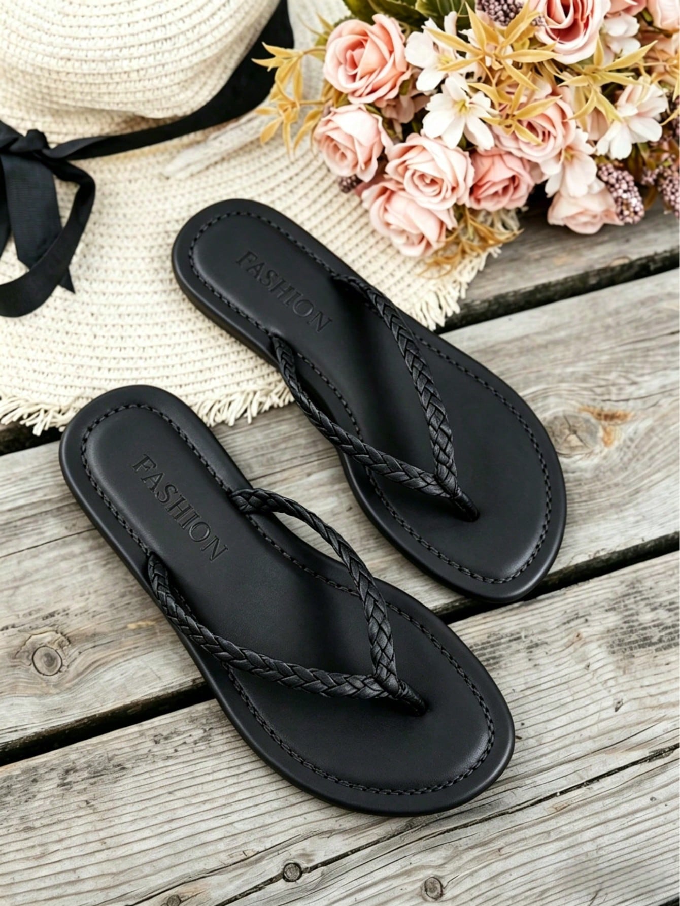 Women’s lace-up flat slingback sandals with braided detail and open toe, designed for casual daily wear, commuting, vacation, and beach use.