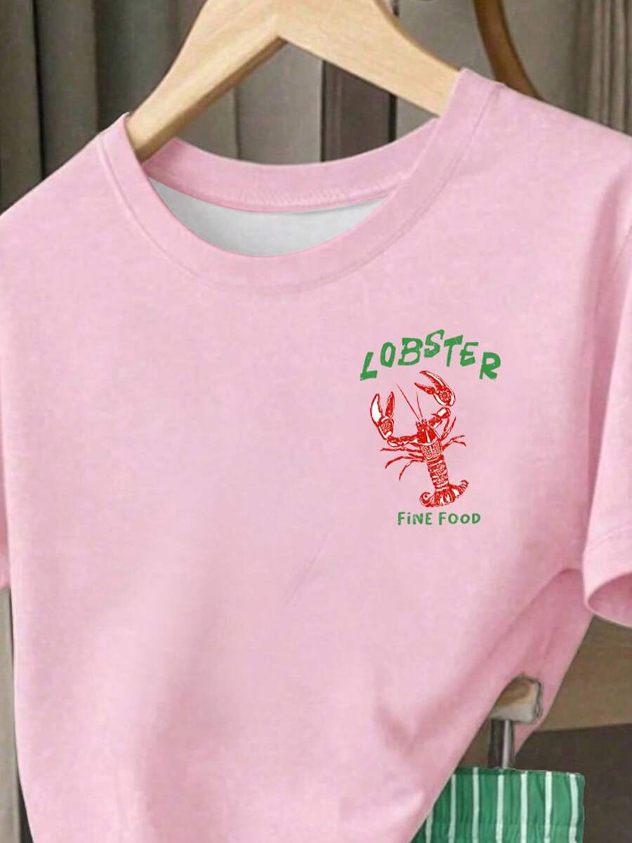 Young Girl Young Girl Casual Minimalist Short Sleeve T-Shirt And Shorts 2-Piece Set Suitable For Summer