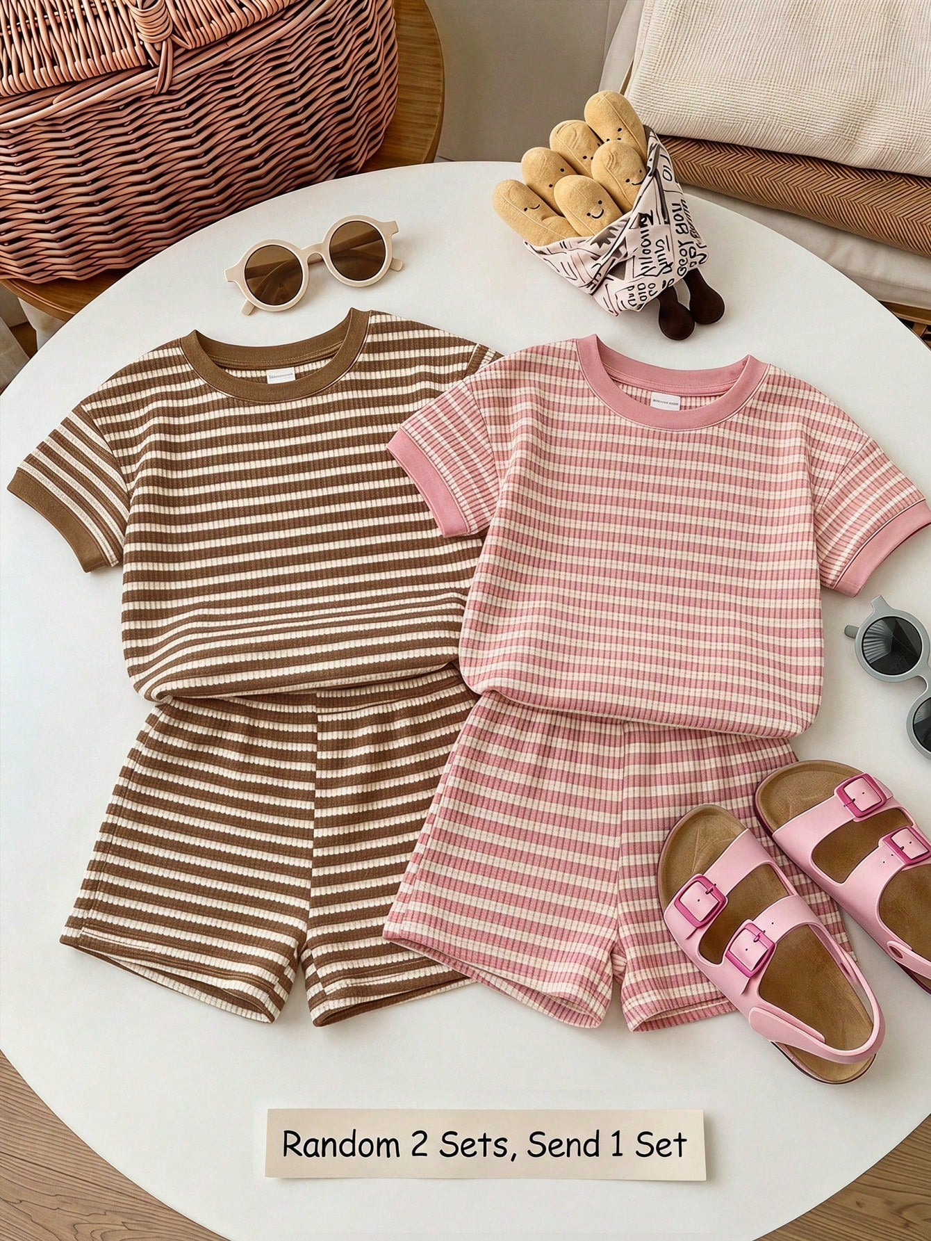 Young Girl Young Girl Casual Minimalist Short Sleeve T-Shirt And Shorts 2-Piece Set Suitable For Summer