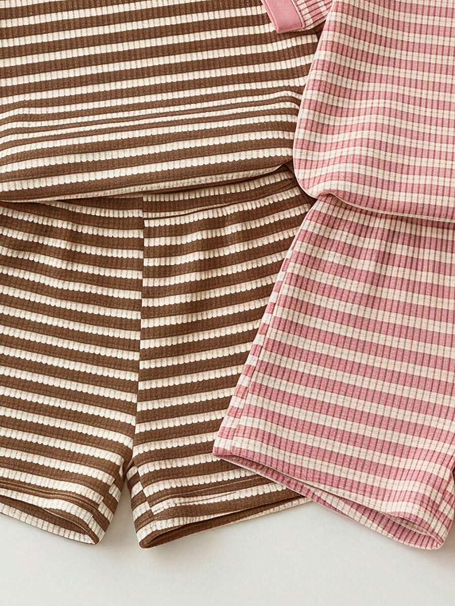 Young Girl Young Girl Casual Minimalist Short Sleeve T-Shirt And Shorts 2-Piece Set Suitable For Summer