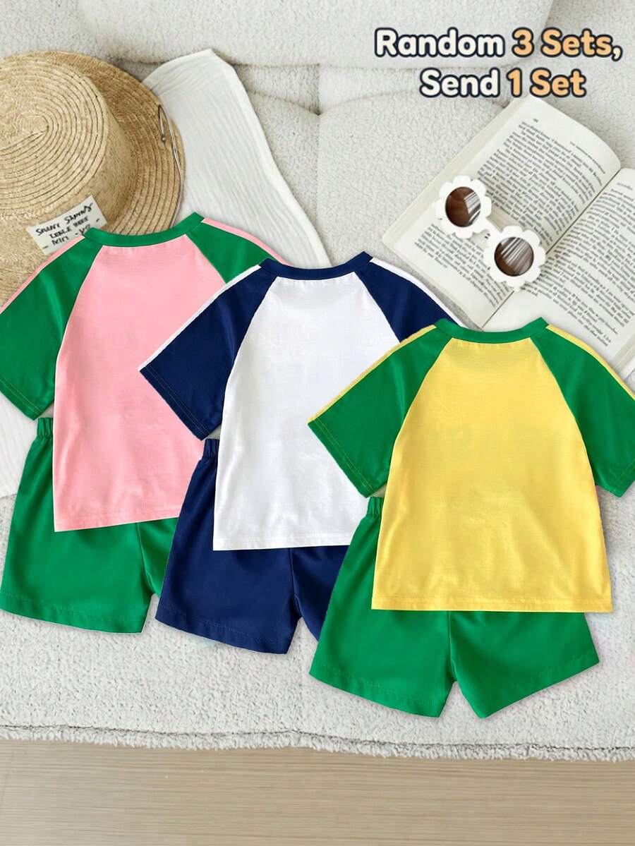Genkimix Kids Young Girls Casual Light Sports Print Leopard Raglan T-Shirt With Cute Bow Front, Contrast Pink Knit Jersey Fabric, Y2K Retro Double Stripe Leopard Shorts Set, Suitable For Casual Activities, Street Style, Sports