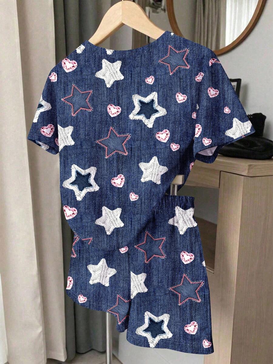 Young Girl Young Girl Casual Minimalist Short Sleeve T-Shirt And Shorts 2-Piece Set Suitable For Summer