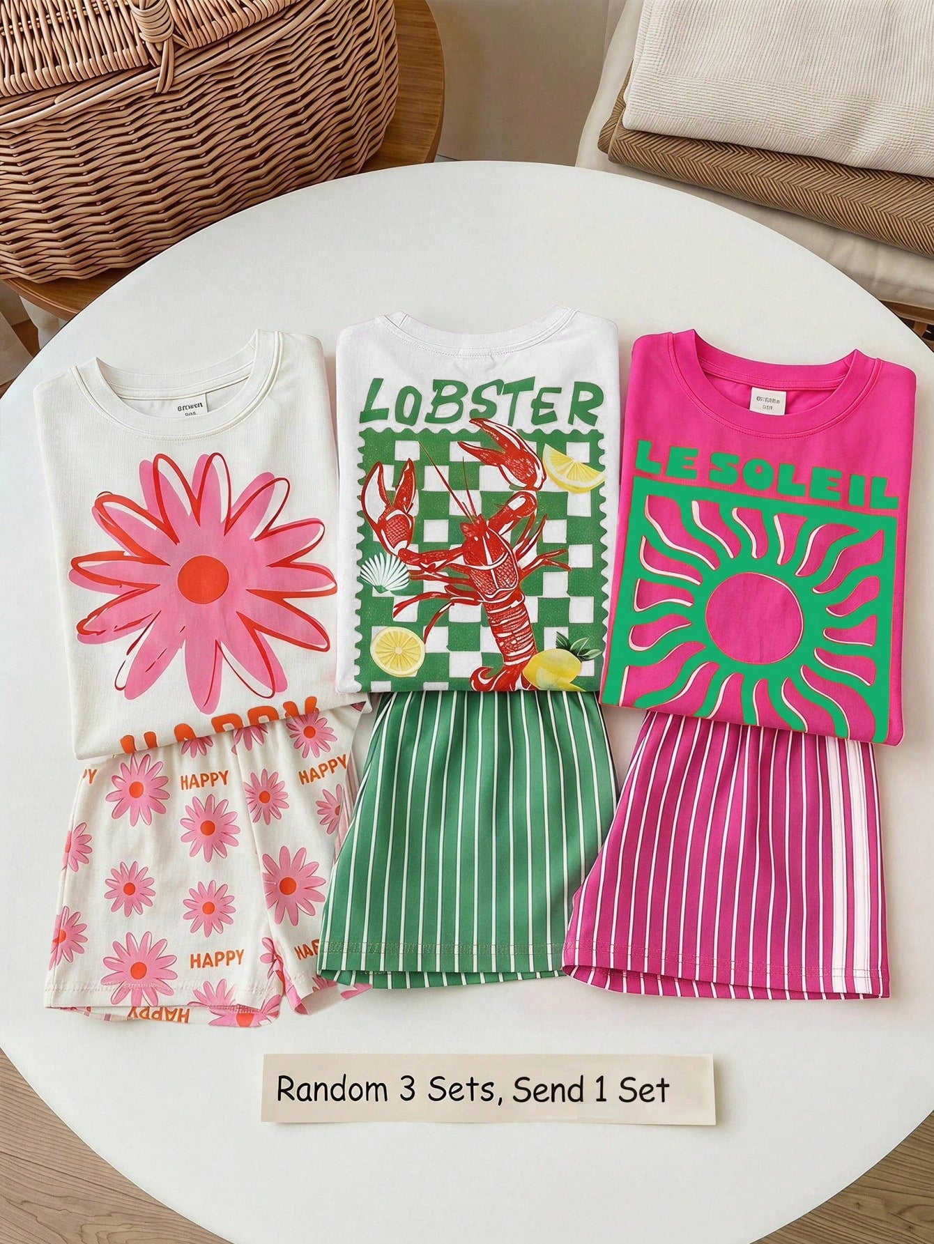 Young Girl Young Girl Casual Minimalist Short Sleeve T-Shirt And Shorts 2-Piece Set Suitable For Summer