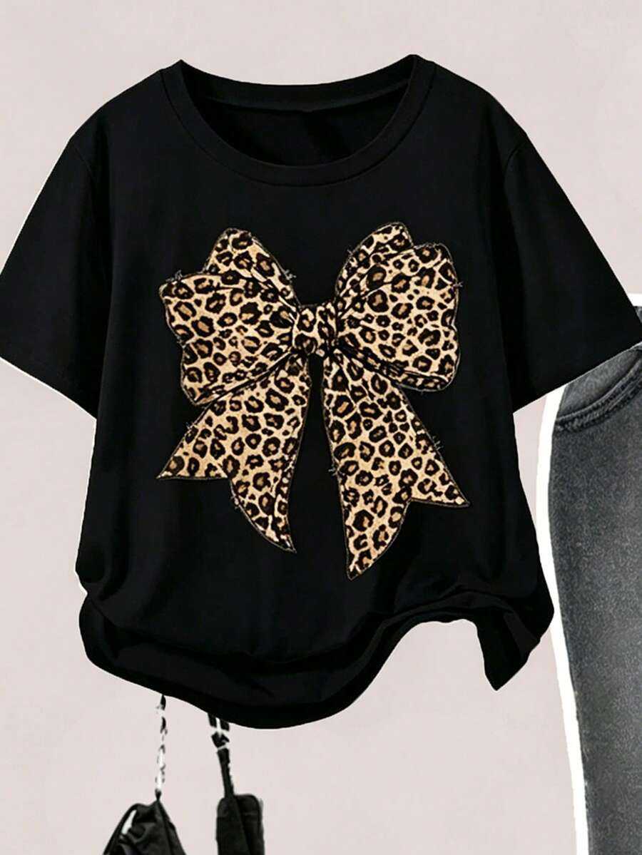 Elladie kids 2pcs/Set Young Girl Casual Butterfly Print Short Sleeve T-Shirt And Flare Pants,Cute Cartoon Graphic Fashionable Summer Clothes For School Outfit