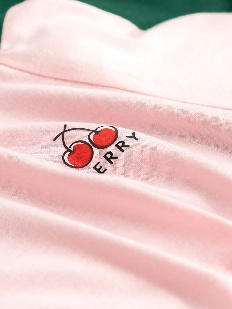 Genkimix Kids Young Girls Casual Light Sports Print Leopard Raglan T-Shirt With Cute Bow Front, Contrast Pink Knit Jersey Fabric, Y2K Retro Double Stripe Leopard Shorts Set, Suitable For Casual Activities, Street Style, Sports
