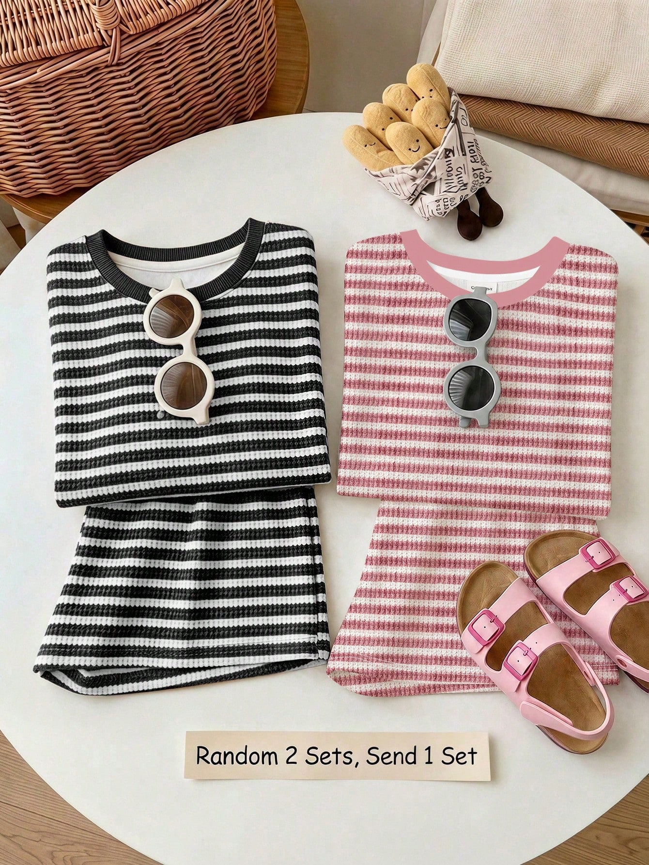 Young Girl Young Girl Casual Minimalist Short Sleeve T-Shirt And Shorts 2-Piece Set Suitable For Summer