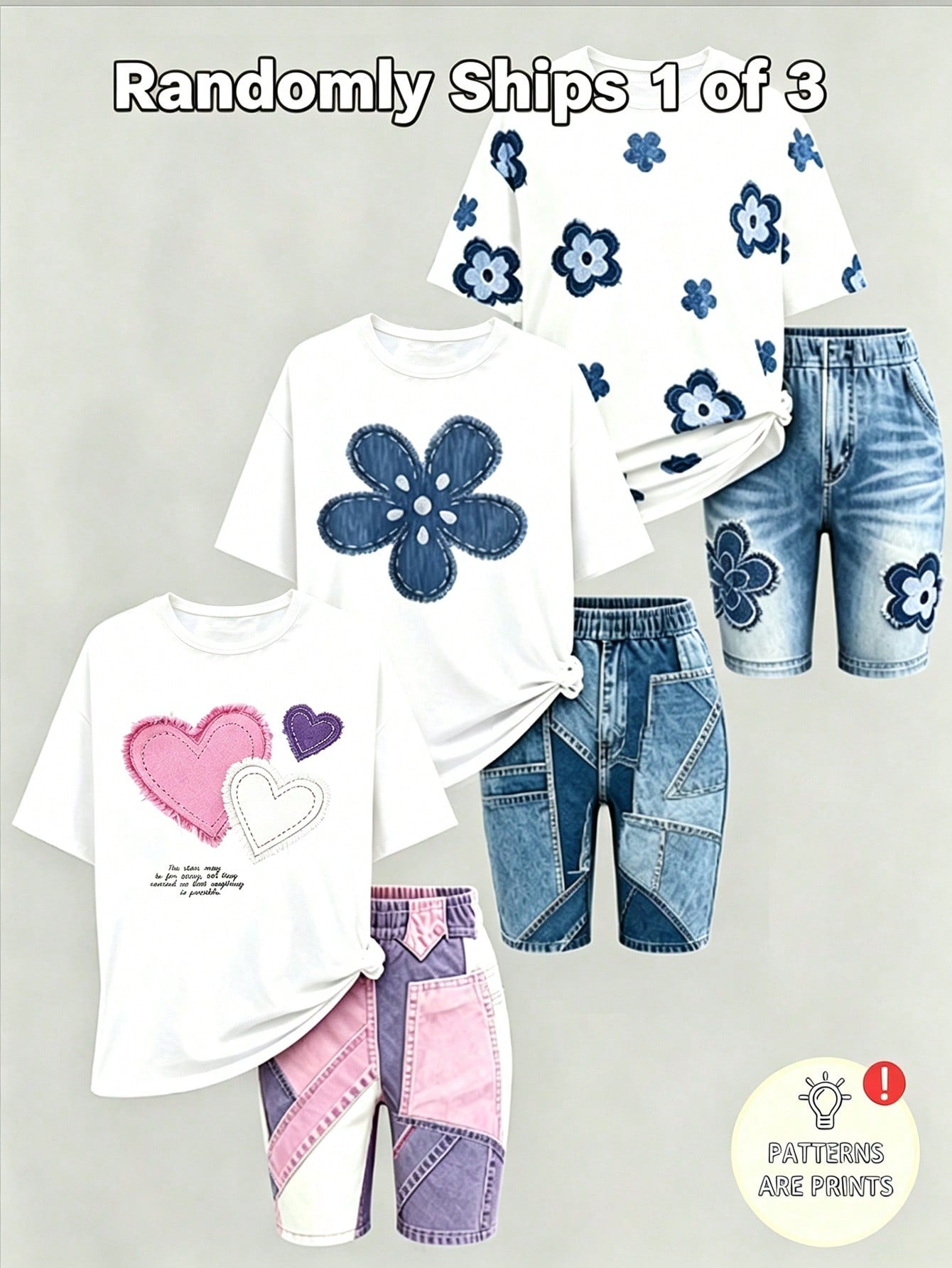 Elladie kids 2pcs/Set 4-7 Years Old Girls Toddler Outfits,Summer Cherry Bow Print Blue & White Striped Round Neck Short Sleeve T-Shirt + Shorts,Fresh Cute Style